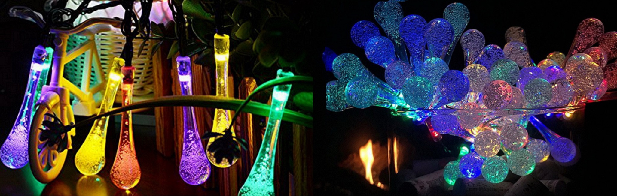 LED Outdoor Water Drop Solar String Lights